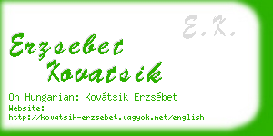 erzsebet kovatsik business card